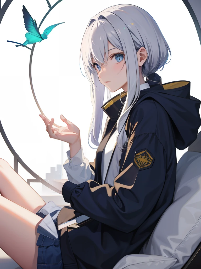 one person&#39;s、smile、Sitting on an armchair with armrests、Wearing a black swimsuit