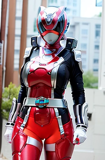 Ruins, Power Ranger suit, beautiful woman, big breasts, tall, big ass, sexy body