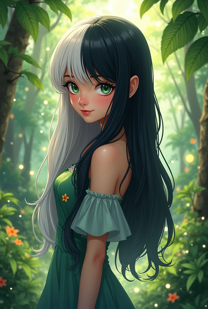 Use the same image but the bangs are half white