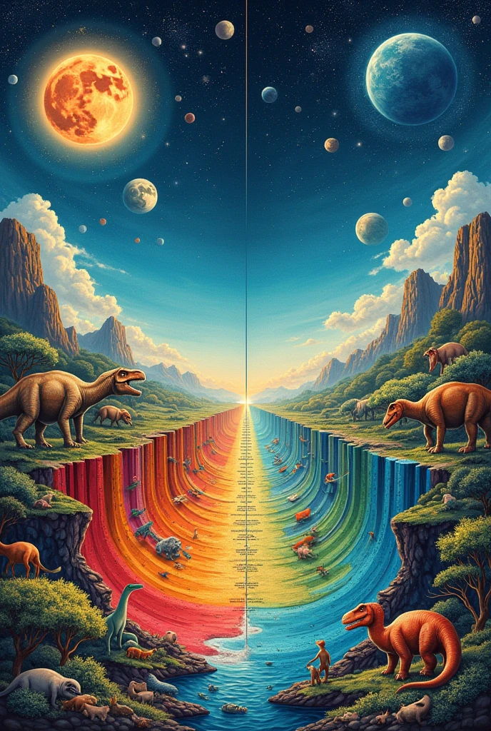 Create an image that depicts the geological time scale up to the present day.