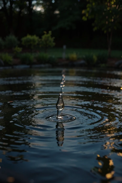 
dancing drops on a pond in the form of small droplets