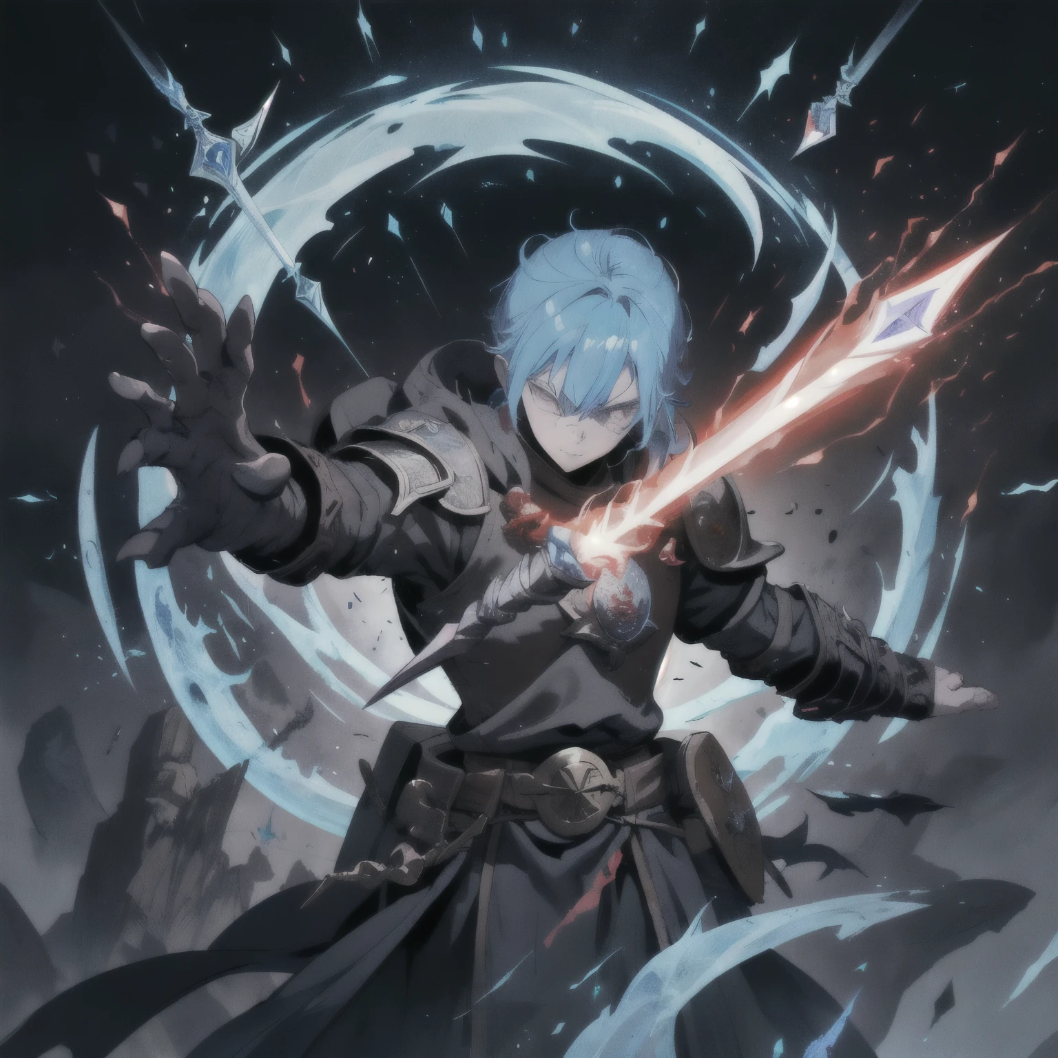 Dungeons &amp; Dragons，baldur's gate，Game Style，Blade Protection，Skill Icon，A mage reaches out and draws a protective sigil in the air，to make himself immune to blunt force damage from weapon attacks until the end of his next turn、Piercing and slashing damage have resistance。