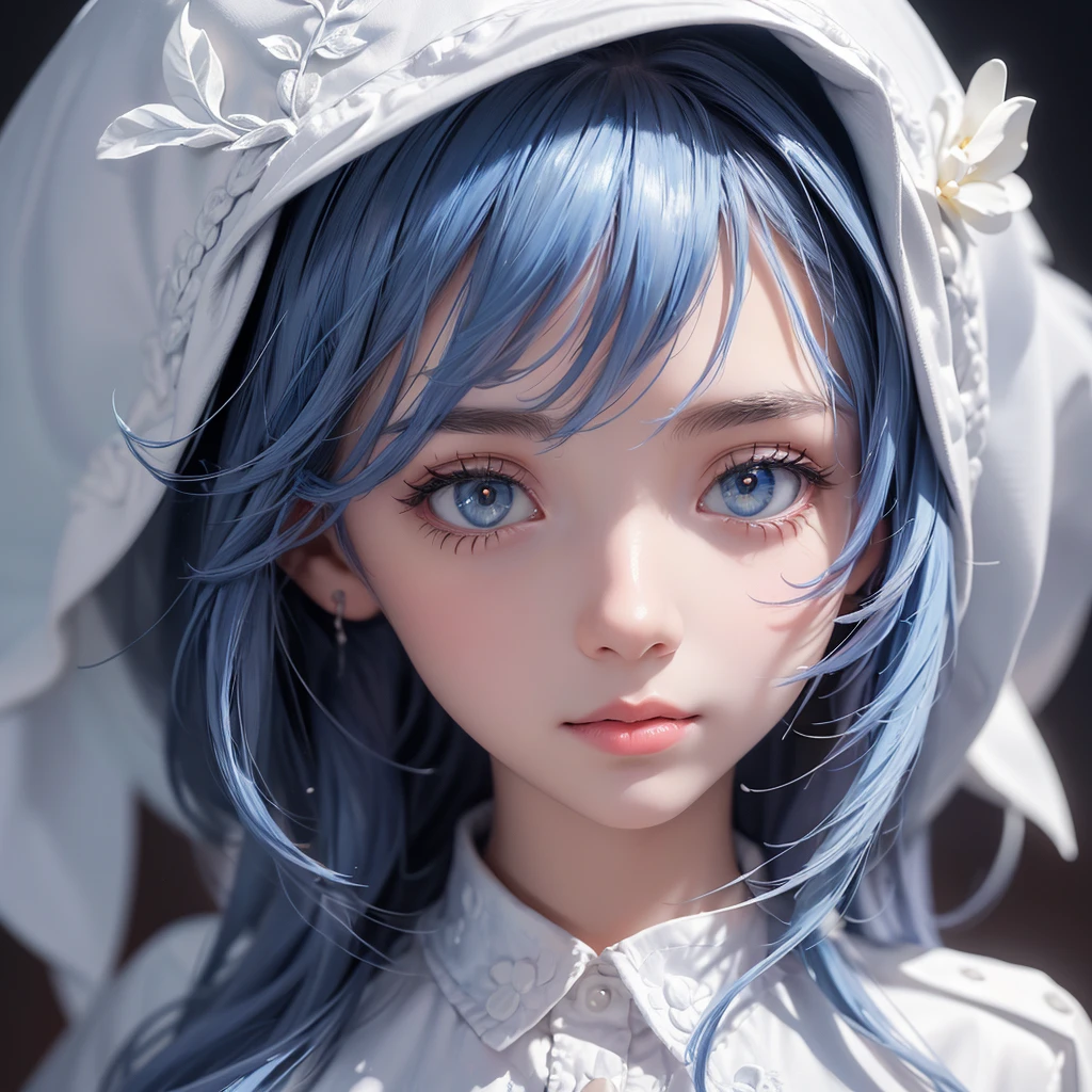 A beautiful ultra-thin realistic portrait of the Virgin Mary, white outfit with blue details, ((divinity)), whole body, biblical, realistic, complex parts, Abbott Fuller Graves, Bartholomew Esteban Murillo, JC Leyendecker, Craig Mullins, Peter Paul Rubens, (Caravaggio), trending at artstation, 8 K, conceptual art, fantasy art, Photorealistic, realistic, illustration, oil painting, Surrealism, Hyperrealistic, brush brush, Digital art, style,  watercolor