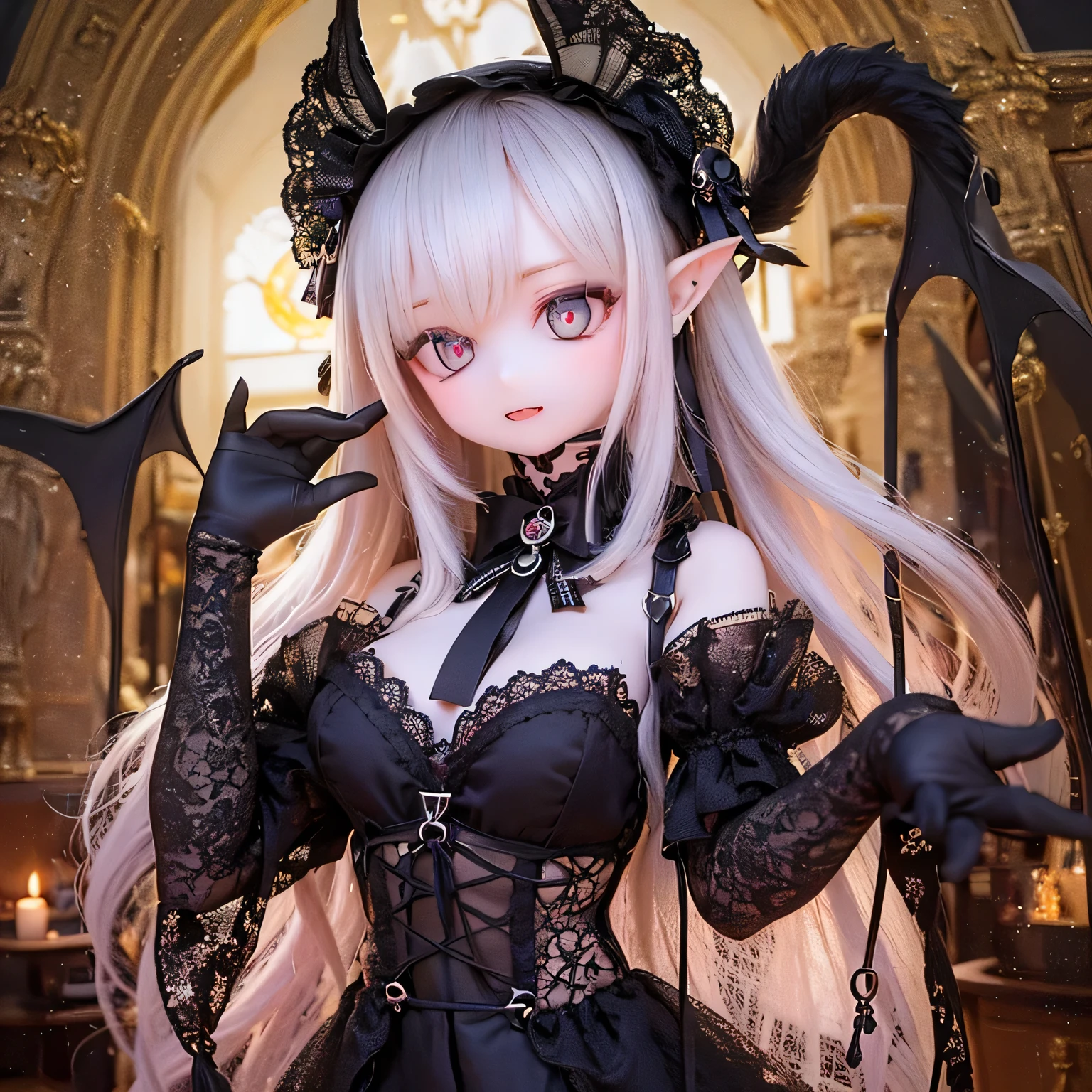 (Highest quality,4K,8k,High resolution,masterpiece:1.2),beautiful detailed eye,length eyelashes,Beautiful lip detail,extremely detailed eye and face,(Vibrant colors,colorful,Contrast enhancement:1.1),dark atmosphere,spooky ambiance,Gothic style,Satanic in front,Devilish charm,(Fine art,shape:1.1),Digital Painting,dark fantasy theme,dramatic lighting,Ghostのようなly beautiful,detailedなテクスチャ, (Horror, dark, Bad luckな) , (Gothic, Victorian) fashion, (mysterious, charmな) vision, (pale, porcelain) skin, (length, Flowing) Black Hair, (elegant, Complex) Lace dress, (Bad luck, spooky) Shadow, (spooky, Otherworldly) background, (Illuminated by the moonlight, Ghostが出る) garden, (Bad luckな, charmed〜Three Witch Sisters) forest, (elegant, charmな) Temporarily stop, (dark, mysterious) aura, (mysterious, Supernatural) Powers, (Forbidden, mysterious) mode, (charmed〜Three Witch Sisters, cursed) relic, (Twisted, bent) reality, (charmな, Ghostのような) smile, (cold, bone-cold) silence, (elegant, Gothic) architecture, (Bad luckな, hypnotism) eye, (intense, dark) emotion, (Powerful, order) in front, (Bad luck, Bad luckな) atmosphere, (spookyな, spookyな) detailed, (charmな, charm) performance, (Satanic, Ghostのようなly beautiful) shape, (elegant, spooky) composition, (Surreal, dream-like) scenery, (strict, Bad luckな) cloud, (magic, mysterious) element, (charmed〜Three Witch Sisters, Ghostのような) aura, (Shadowのある, mysterious) shapes, (Ghostが出る, Abandoned) Apartment, (Bad luckな, malicious) 意shape, (Supernatural, Otherworldly) energy, (Ghostのような, cold) whisper, (elegant, dramatic) Temporarily stops, (mysterious, mysterious) beauty, (Devilish, charmな) eye, (intense, Powerful) vision.Open your arms、(((Ghost)))