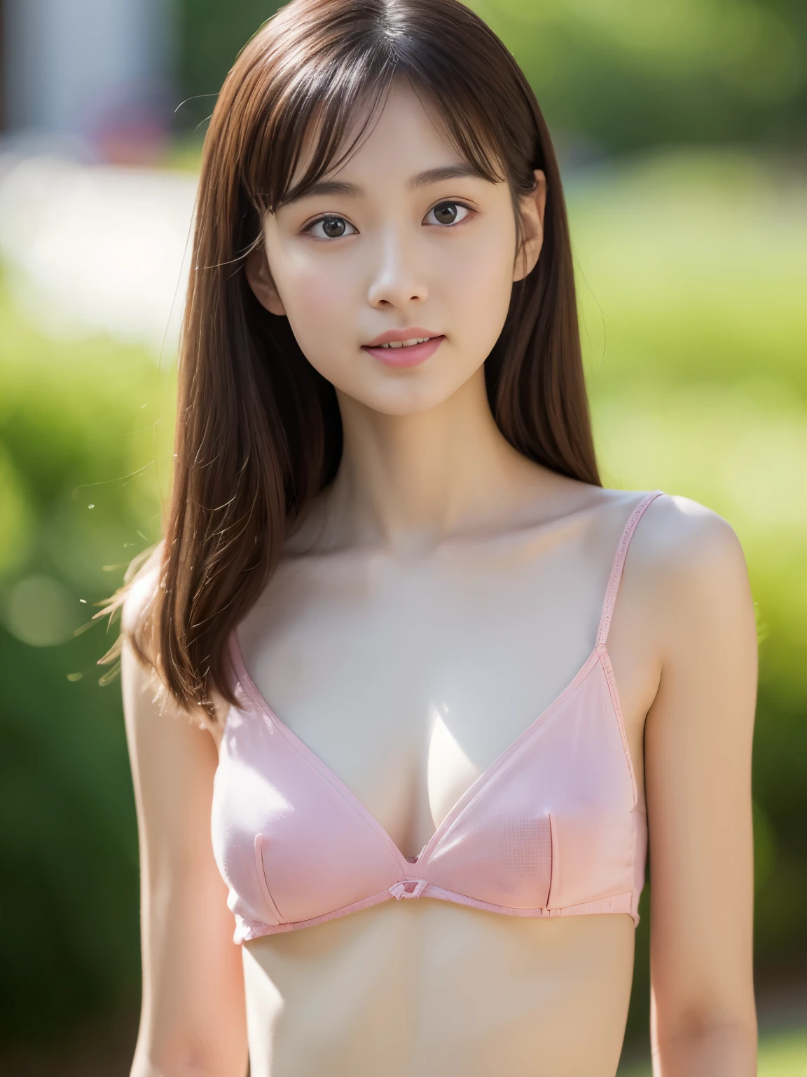 Highly detailed CG Unity 8K wallpapers、Highest quality、Very detailed、masterpiece、Realistic、Photorealistic、A cute figure carefully drawn down to the last detail、20-year-old、Panty Focus、blush、Lips parted、Looking at the audience、Semi Body Shot、nude、(Flat Chest:1.2), ((Skinny body:1.2))