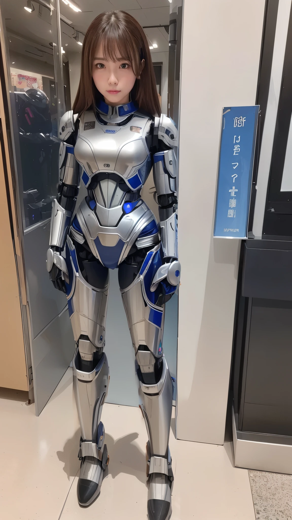 one robot woman, hyperdetailed face, Super well-formed face, armored robot, Police, robot, perfect-female-robot, perfect-mechanical-body
