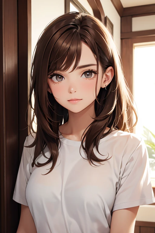 woman Brown Hair straight cute