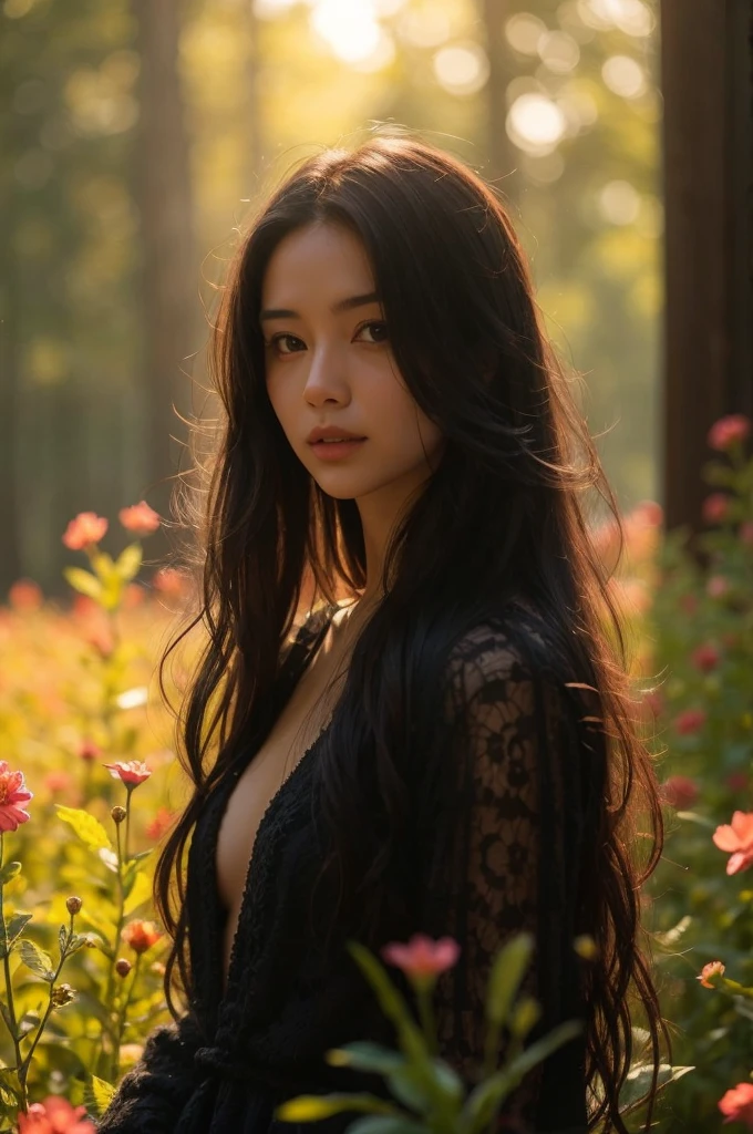 I want 7 photos of the same woman in different settings