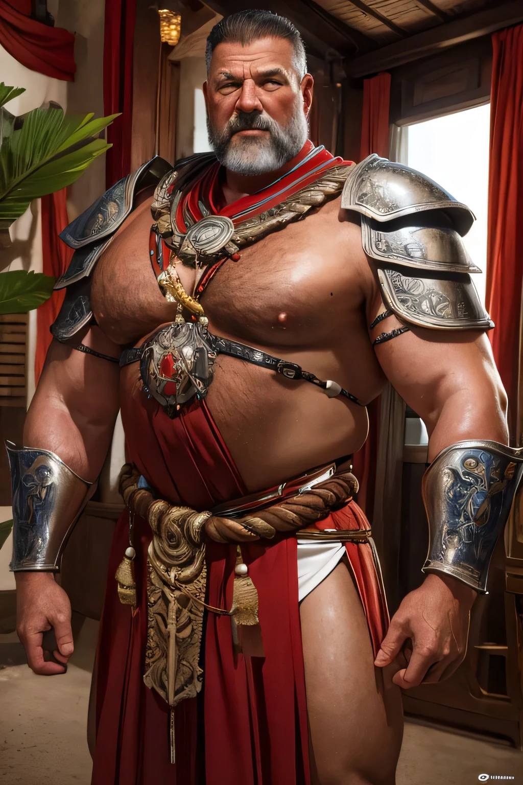 ,old men, middle age,big muscle, ancient majapahit,minoan primitive warrior: ultra realistic and detailed, wearing ancient armor