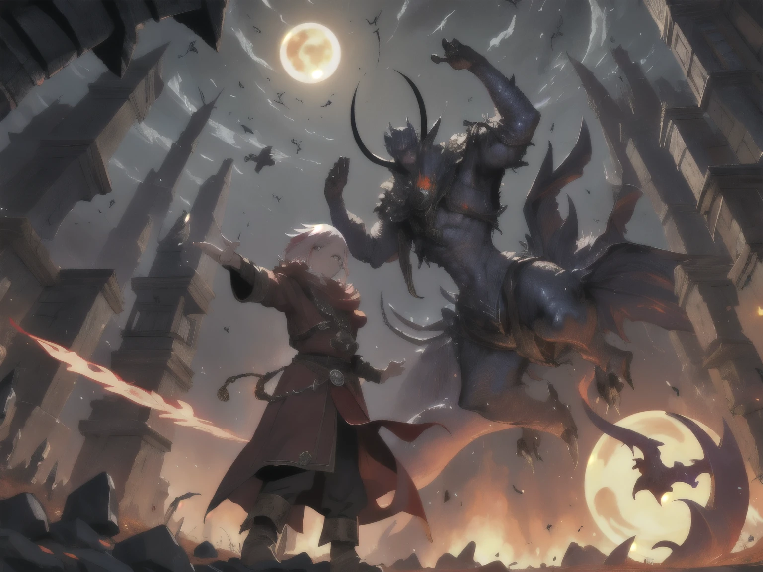 Dungeons & Dragons,baldur's gate,Game Style,A mage points at a creature,A mournful bell tolls in the air。Deals damage to a creature affected by the Eclipsing effect。