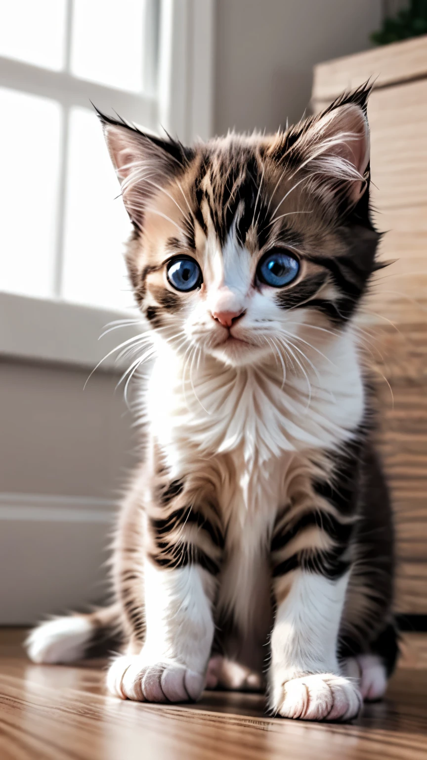 I will create a 4K image for a cute kitten smartphone wallpaper.