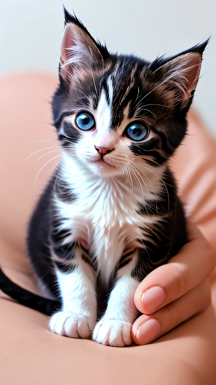 I will create a 4K image for a cute kitten smartphone wallpaper.