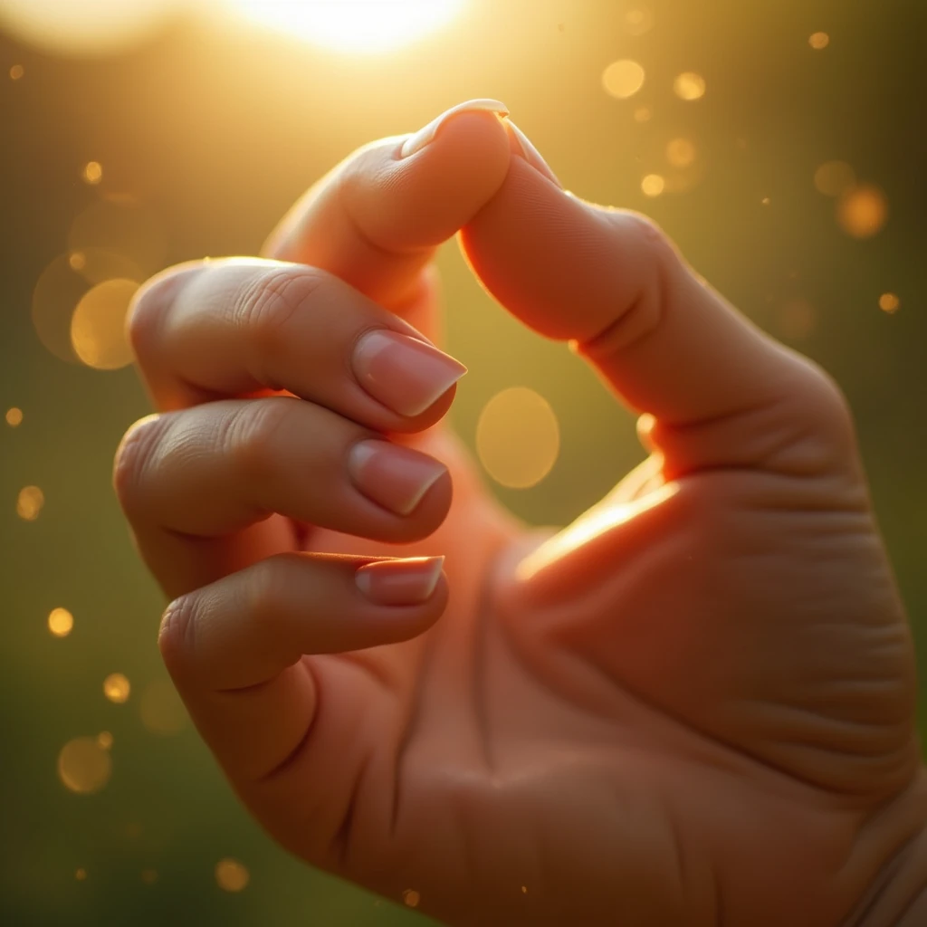 Shielding the sun's rays with my hand,Magic Time,Hands close-up,Accurate 5-finger,Knuckles and wrinkles,Beautiful skin,