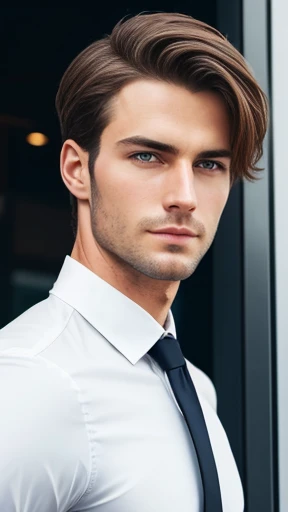 A handsome German man focus on the face.