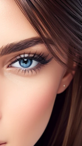 A beautiful German woman in focus on her face.