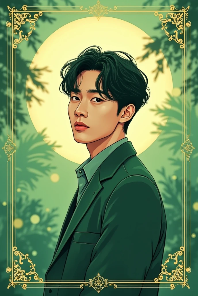 I want it to be based on Jungkook's Golden album concept, Create a birthday invitation template, Green color