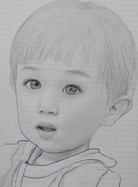 Realistic color photography style、Smiling emphasizes nasolabial folds. Make the chin a little thinner and accentuate the nasolabial folds.、I want it to look more like a color photograph..............。3 year old boy, Xu々To、Clearly visible、Emphasizes deep nasolabial folds from nose to mouth、Generate left and right dimples、Show me your beautiful smile.。Make your eyes look cute with double eyelids.Please make a live-action version。There is a lot of ketchup around the mouth、To-sai