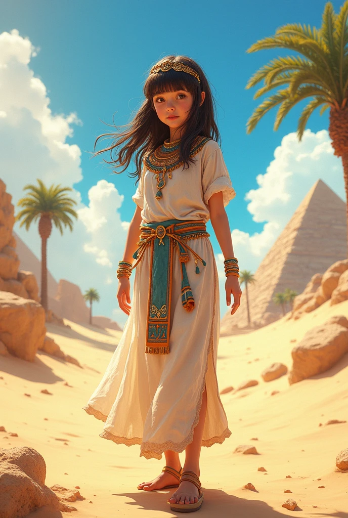 1girl, Ancient Egypt , ++young girl, ancient egypt clothes, +cute, detailed, seminude, +++higashiyama shou art, hdr