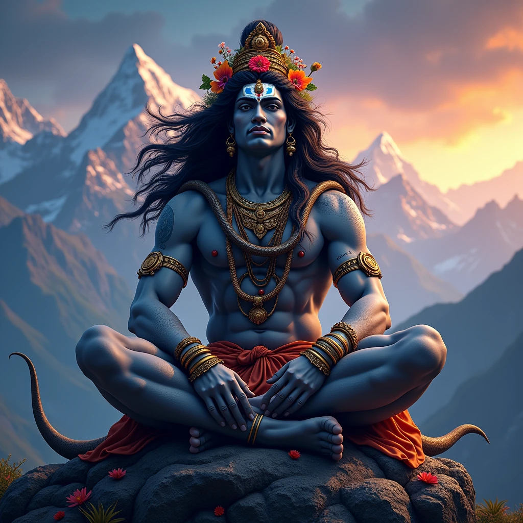 God mahadev with snake