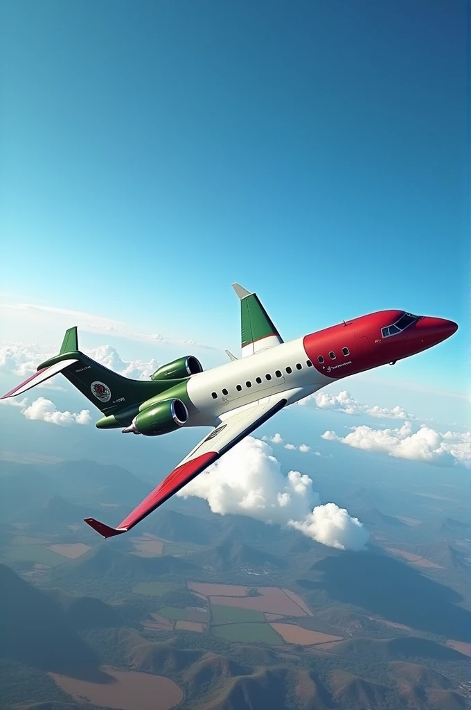 Falcon airplane with mexico colors