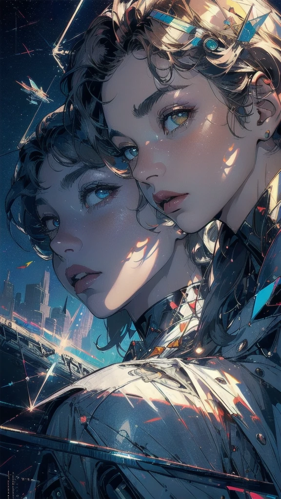 (((masterpiece, highest quality))),(((solo:1.2))),(((1girl:1.2))),32k wallpaper, very detailed, poster, vintage science fiction,(((((geometric cinematic movie poster))))), ((((bauhaus)))),(((abstract))),((((mid century modern)))),(((((portfolio))))),(((((Close-up))))),(((((bust up))))),((((more various angle)))),(((highlight))),((((heterochromia)))),(((complete. detailed face))),(((Extremely talented))),(((most complecated machine))),(((Overall colorfully))),((((((Absolutely gradation background)))))),(((Superalloy diamond element)))
