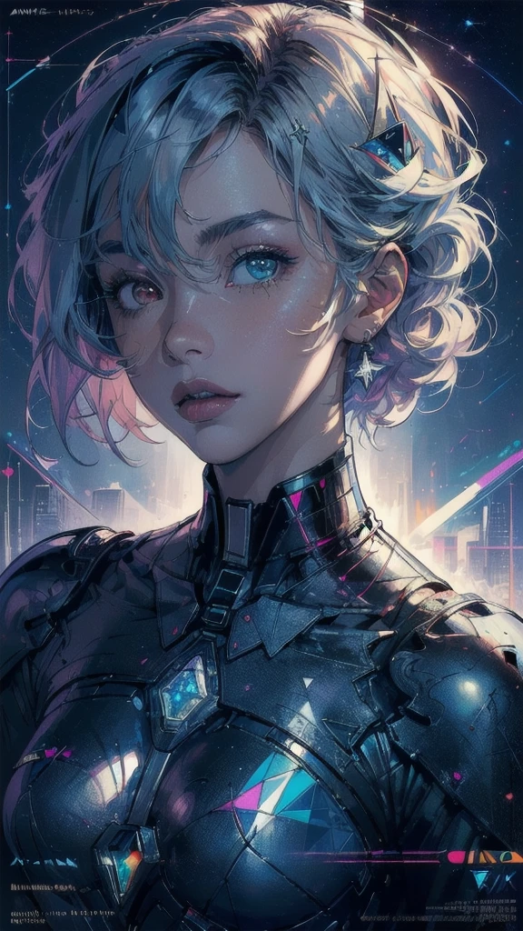 (((masterpiece, highest quality))),(((solo:1.2))),(((1girl:1.2))),32k wallpaper, very detailed, poster, vintage science fiction,(((((geometric cinematic movie poster))))), ((((bauhaus)))),(((abstract))),((((mid century modern)))),(((((portfolio))))),(((((Close-up))))),(((((bust up))))),((((more various angle)))),(((highlight))),((((heterochromia)))),(((complete. detailed face))),(((Extremely talented))),(((most complecated machine))),(((Overall colorfully))),((((((Absolutely gradation background)))))),(((Superalloy diamond element)))