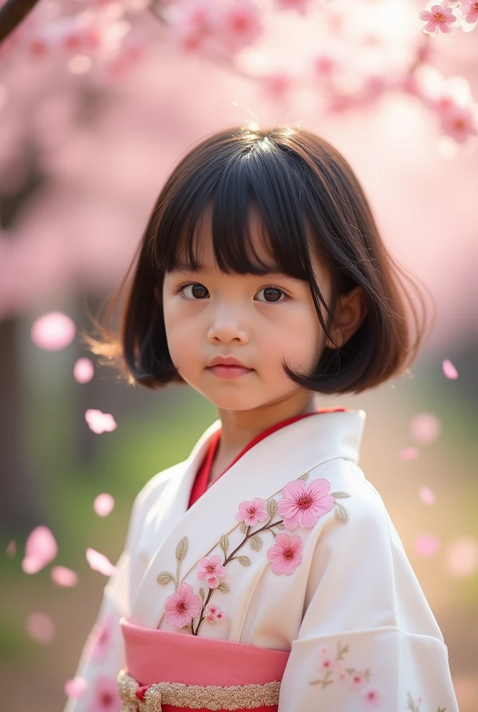 White Kimono　Bob　 Face　Girl　photograph