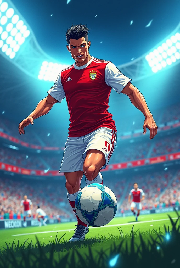 Create an anime-style character of Cristiano Ronaldo 