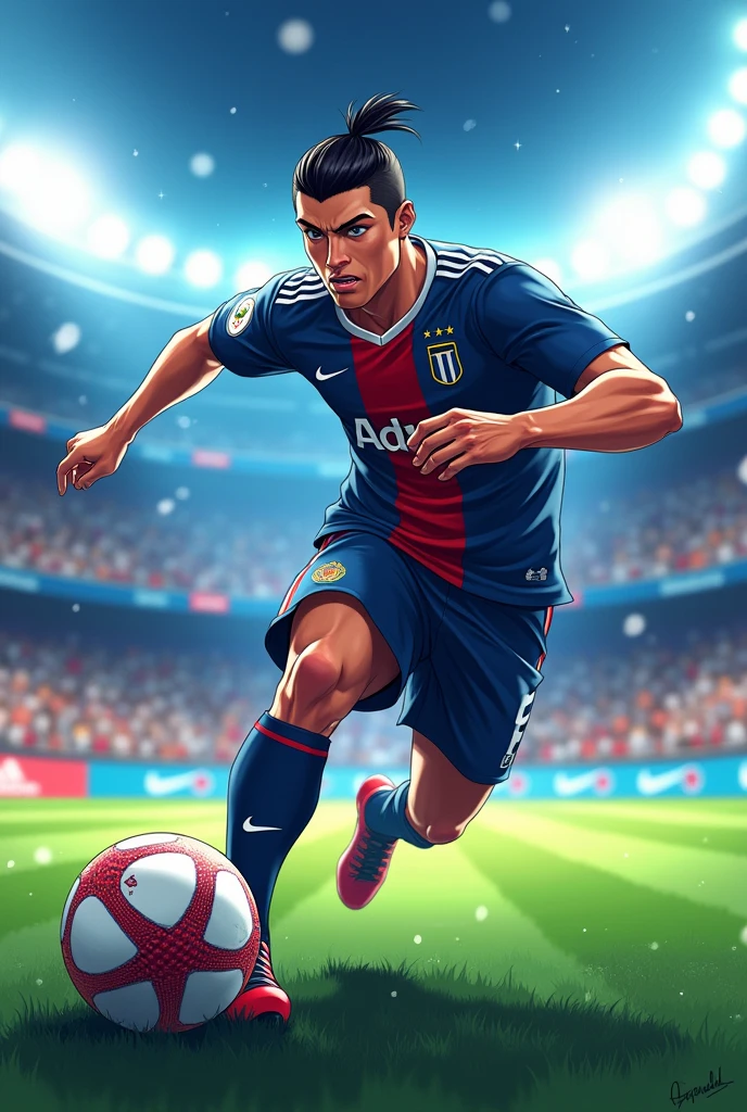 Create an anime-style character of Cristiano Ronaldo 