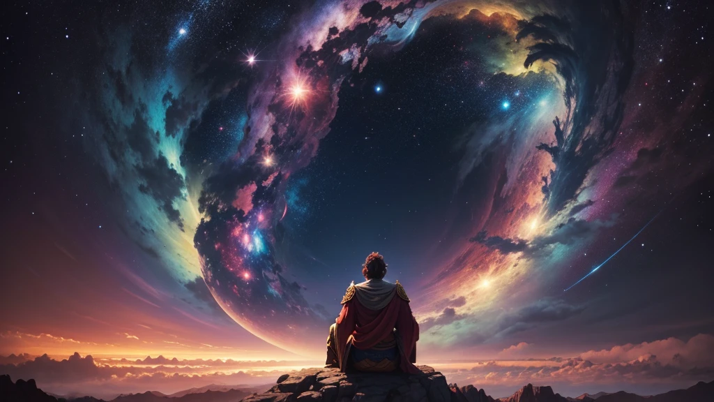 god of the universe watching humans