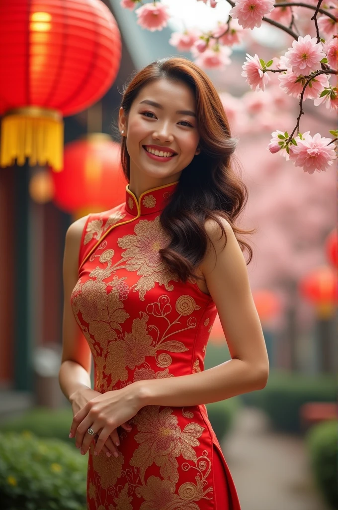 Woman in a cheongsam