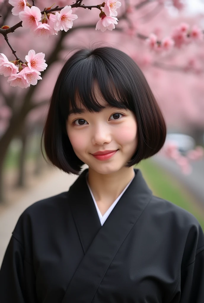Black kimono Bob Baby Face aldult photograph