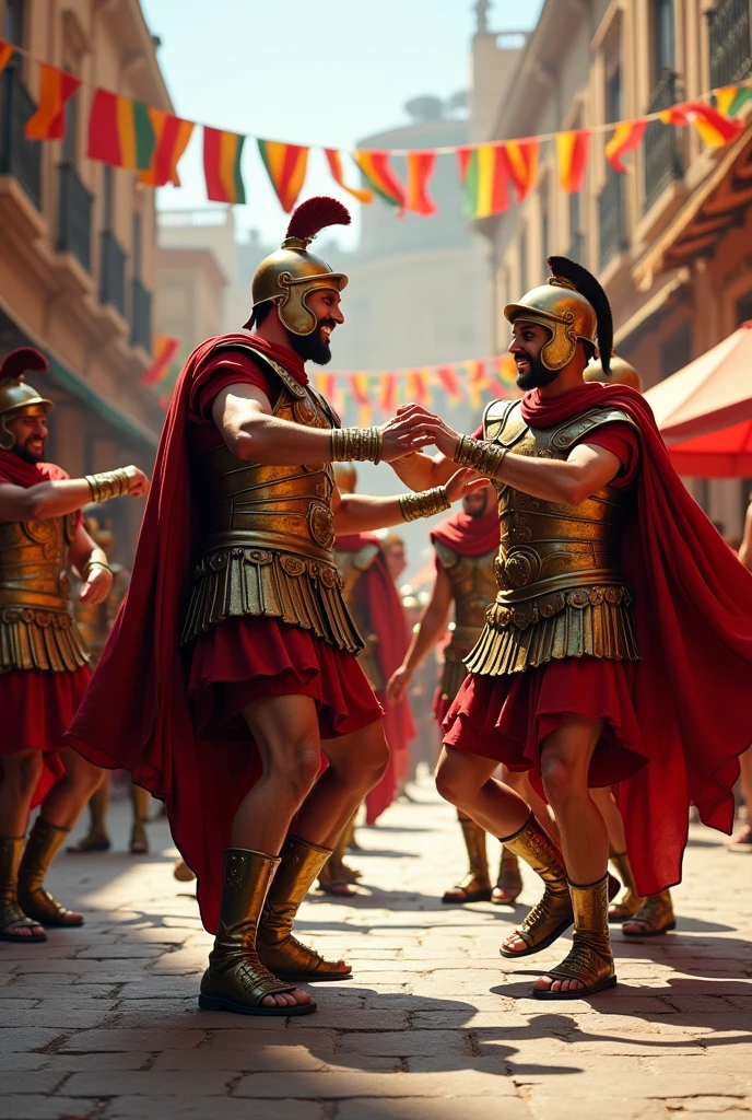 Roman soldiers dancing