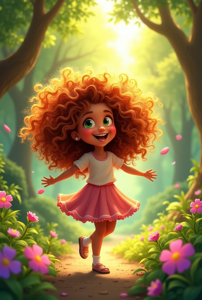 2D curly haired girl