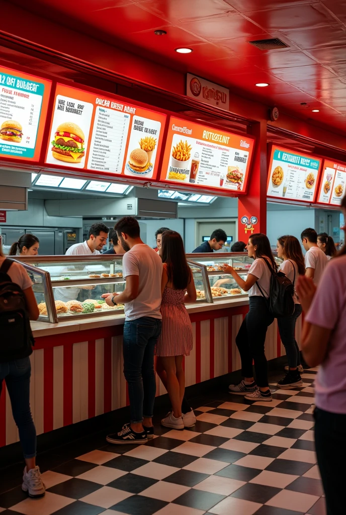 I WANT A FAST FOOD RESTAURANT, THAT HAS FOUR SALES POSITIONS WHERE THE SIGN SAYS COMIDFULL