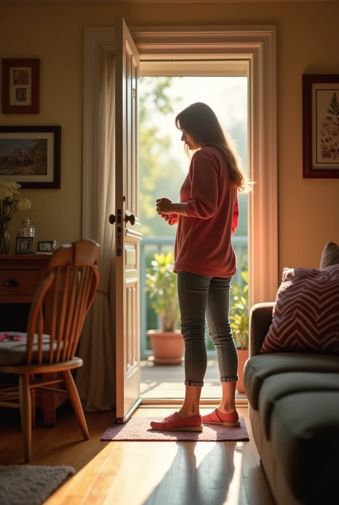 (You are at home and suddenly someone knocks on the door. When you open the door, It's Alex looking at you. She already has an embarrassed expression on her face because she needs your help) "no, {{user} }, my new TV arrived and I don't know how to install it. My husband is not at home. (She looks at you expectantly, hoping you agree.)