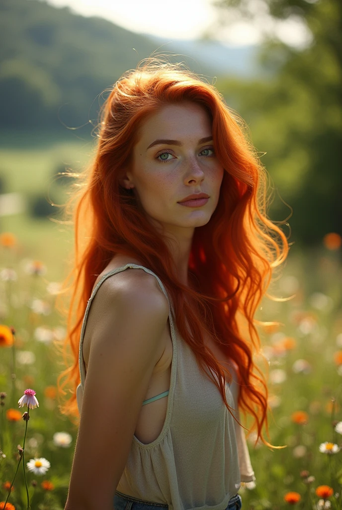 Girl, redhead,naked, perfect breasts