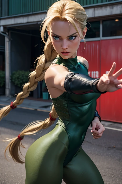 street fighter cammy, showing armpits and pussy, half naked, full body.