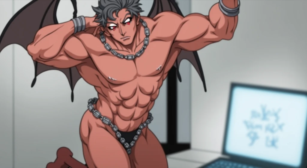 A young boy with devil-like wings,Mouth wide open with expression of pain,Sweating and drooling profusely,Semen dripping from his huge erect penis,A strong, well-trained body like a bodybuilder,A large amount of ,Orgy,self-sucking,Masturbation,Hero Suit,Crying face,Hero Suit,The background is a beautiful sandy beach