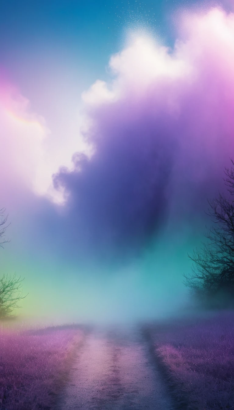 Mysterious Fog, Rainbow, Shadow effect, Gradient magic effect, Fog Filter Effect, Glitter effect, Graphic CG digital art
