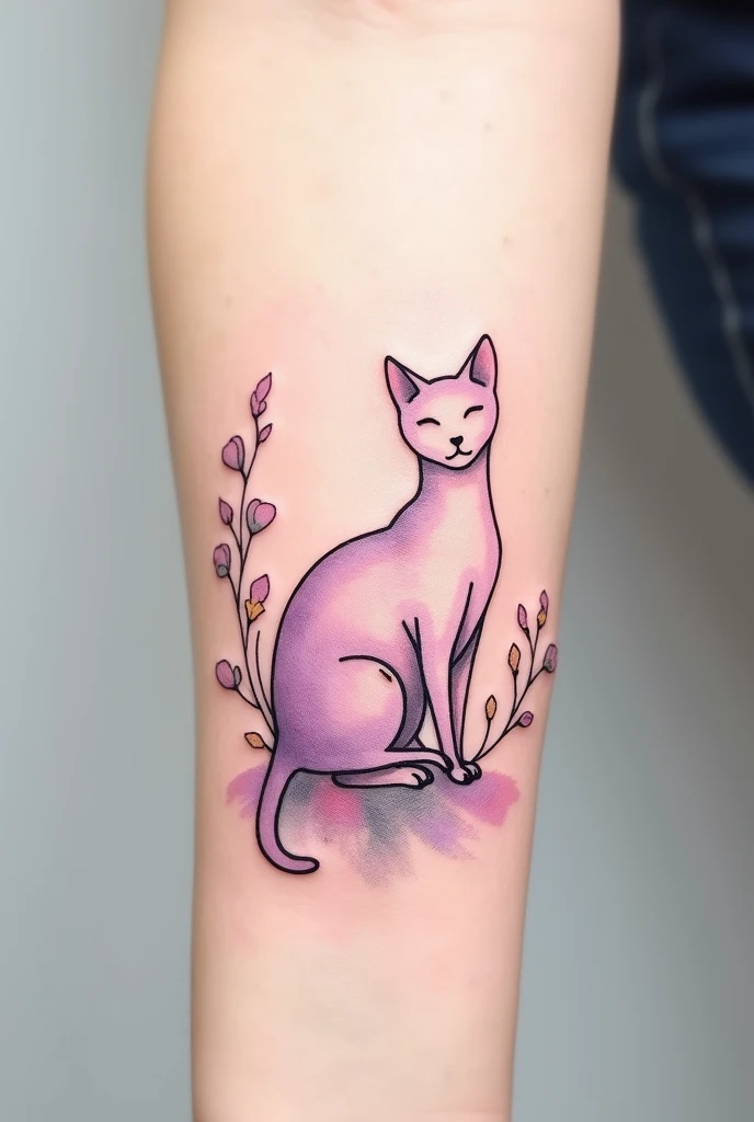 Delicate cat tattoo
