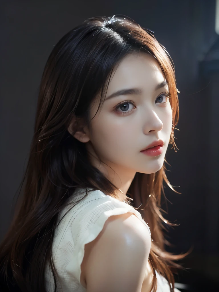 ((((best quality))))、(((Ultra-precision CG16K wallpaper)))、(((masterpiece)))、(((very detailed)))、(((super extreme detail)))、１people&#39;girls、mature woman、24-year-old female、((japanese face))、((very beautiful face))、((My Shiraishi:1.5))、((semi long straight hair:1.3、blunt bangs))、(shiny brown hair)、beautiful and delicate eyes、brown eyes、raised an eyebrow、high nose、small nostrils、small mouth、seductive lips、beautiful breasts、((C cup size breasts))、split、plump body、(chubby body type)、perfect proportions、complete anatomy、perfect composition、Beautiful detail shading、beautiful natural light、Light with beautiful details、Depth of recorded boundary、(((high saturation)))、(((really:1.9)))、((vivid:1.5))、((edge:1.6))、((beautiful skin))、((skin texture))、((reallyな皮膚感))、(((cowboy shot、femur:1.5)))、((overhead view:1.8))、((Open mouth and surprised face:1.4))、(eyes looking at me:1.5)、day bedroom、bright sunshine、natural light、(((Lie down on your back in bed:1.6)))、(Supine posture:1.5)、(((open front shirt_white clothes、panties_white clothes:1.6)))、((earring、wearing a necklace:1.3))、