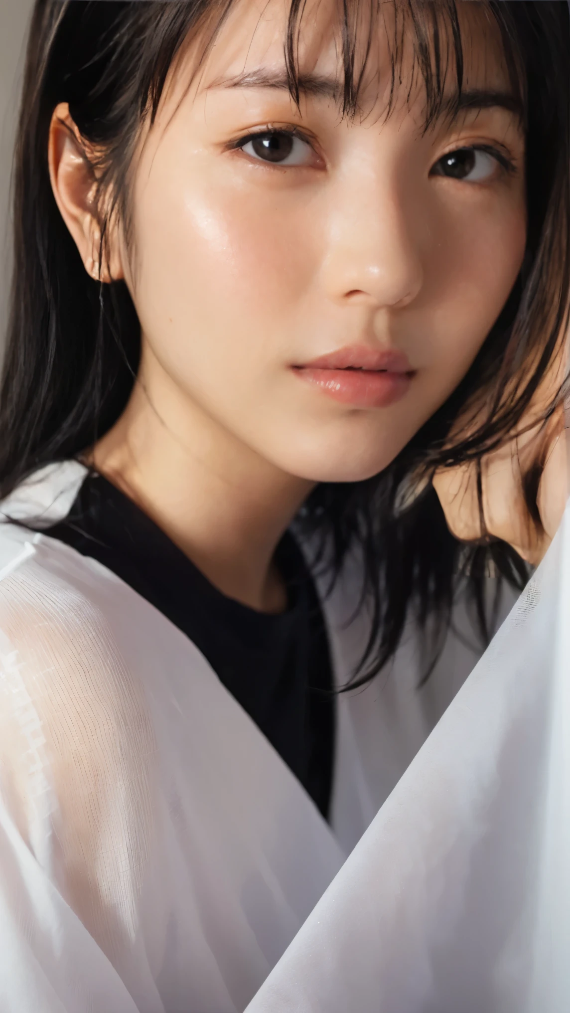 Memory correction:255, Everything modern:1.66, Cute Japanese Women Photos, smile, 20-year-old, Oil for straight, one-length hair&Hair balm:1.55, (photo Realistic:1.4), (hyper Realistic:1.4), (Realistic:1.3), (Smoother lighting:1.05), (Improving the quality of cinema lighting:0.9), 32K, 1 person,20-year-oldの, Realistic lighting, Backlight, The light shines on your face, Ray Tracing, (Bright light:1.2), (Improvement of quality:1.4), (Highest quality Realistic textured skin:1.4), fine grain, Detailed face,(smile:0), (Emphasis on face close-up:1.3), (Enhances the beauty of skin texture:1.1),((Extremely precise and accurate anatomy:1.0)), (Enhances the beauty of skin texture:1.1), Clean and glowing skin, mesh, thin:1.2, (Realistic:1.3), Realisticなライティング, (Smoother lighting:1.05), 32K, One Japanese woman, fine grain, Detailed face, (Film Grain:1.1),(Accentuates body lines:1.1), High resolution, Natural look, Kind eyes, Improves hair quality, Delicate light and shadow, Transparent muscles, Graceful pose, Beautiful Eyes, Sharp details, Soft light reflection, Beautiful contours, Delicate skin tone, Fine hair texture,Cute Japanese Women Photos,
