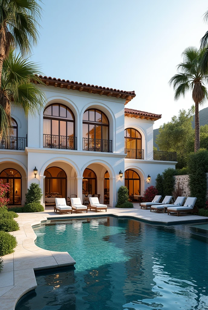 A dream house , a luxury villa with luxury cars in garrage , triple story and a swimming pool