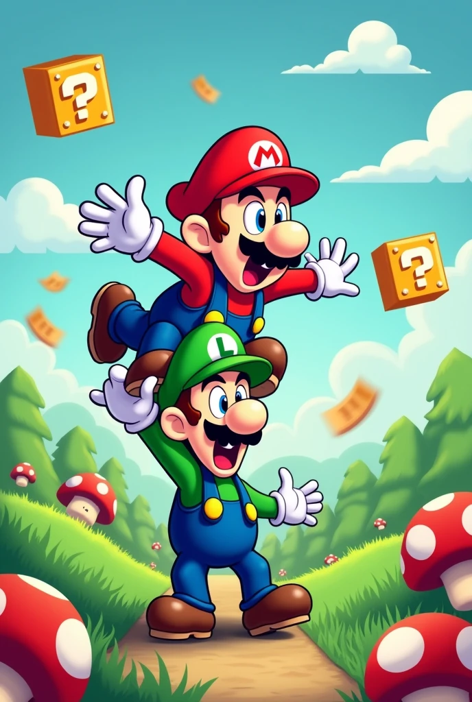 Mario pooping on luigi