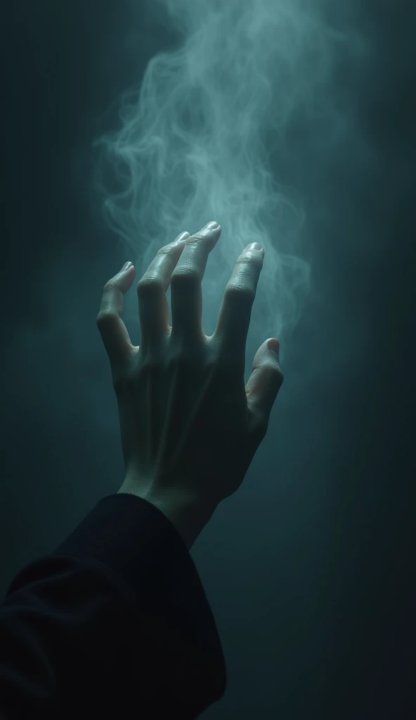 (Thriller movie poster):ethereal hand、bony, thin fingers、Translucent skin、ghostly mist、Dark Shadows、Dramatic lighting(Best quality,4K、8k,high resolution,masterpiece:1.2)、Ultra Detail(realism、Photorealism、Photorealistic feel:1.37)、Dark Fantasy、fear_Movie_、Dramatic shadows、Melancholic atmosphere