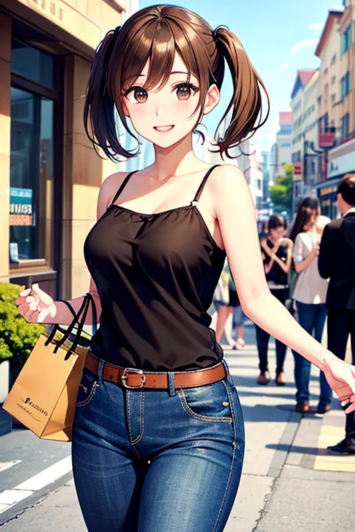 Yumi Fukuzawa、Shiny brown hair,Medium Hair, 、(( High Twintails、rabbit style)),Beautiful brown eyes、Sparkling eyes, fine grain、smile、Very fine eye、Very detailed顔, Very detailed目,Cowboy Shot、

(Photorealistic:1.4, 8k), Highest quality, masterpiece, 超High resolution, Perfect dynamic composition,Highest quality, Very detailed, Very delicate and beautiful, High resolution, Very detailedCG, masterpiece,

 
((Browsing Caution)),Only one female, (Explore the city), (Black crop camisole) (Denim hot pants), Mature Woman, /(Brown Hair/) bangs, 優しいsmile, (masterpiece Highest quality:1.2) Delicate illustrations, super detailed, breasts break (carrying a designer bag) break (Populated downtown) Outdoor, noon, Crowded, Detailed Background