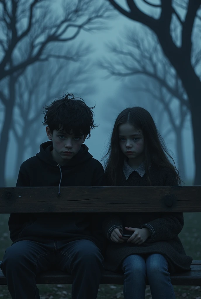Sad boy and girl, matching profile picture, master ,piece best quality,dark