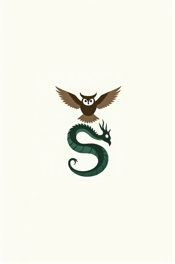 logo naga dan burung hantu simple