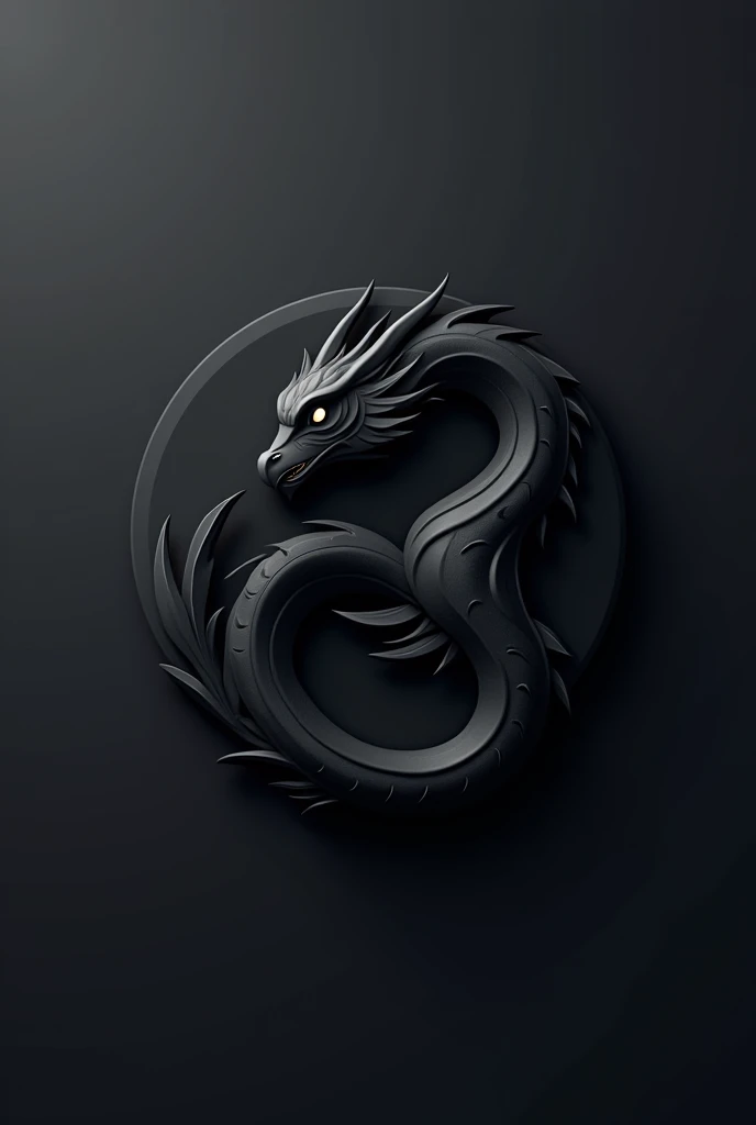 simple round black dragon and owl logo
